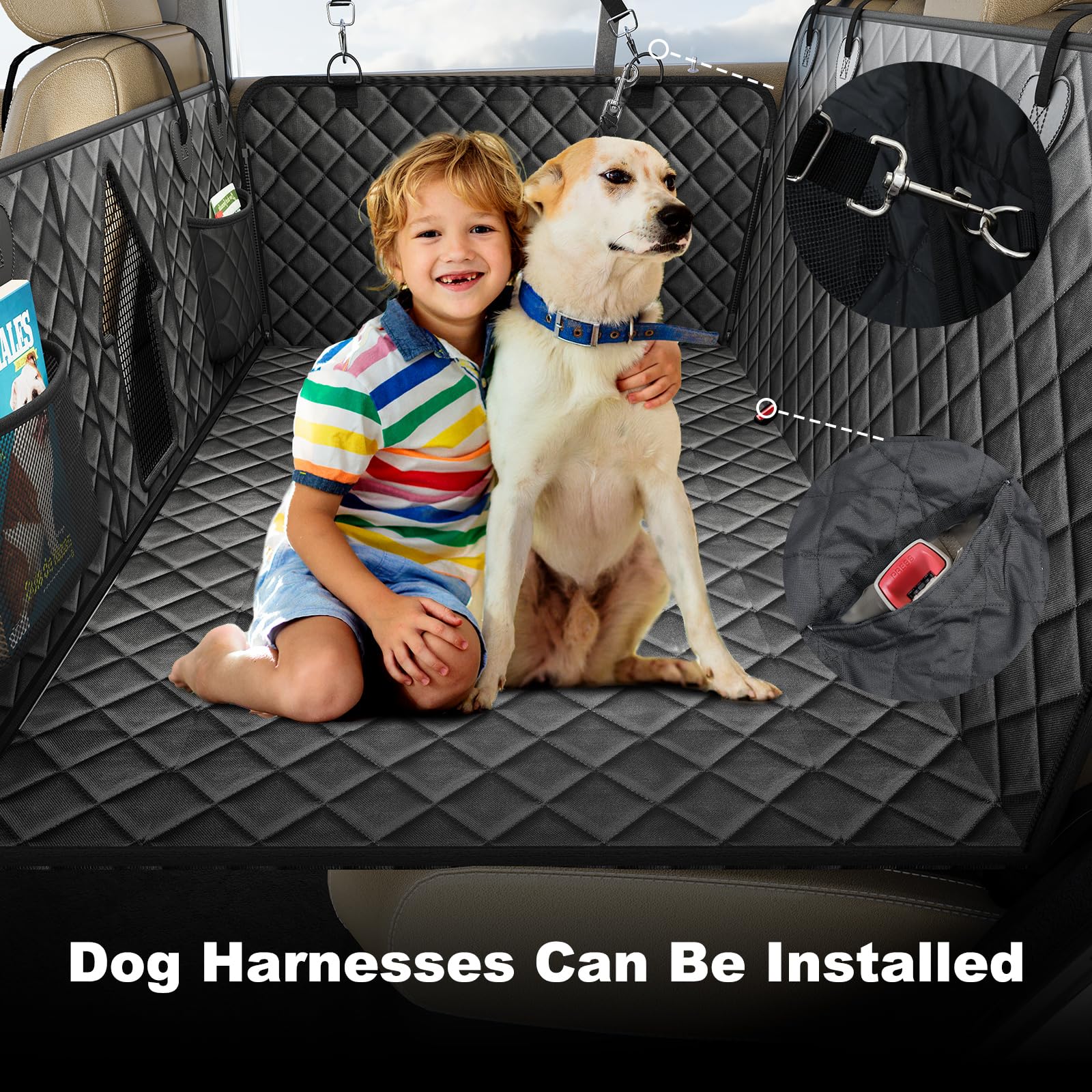 CarChic includes dog safety belt and storage bag for convenience.