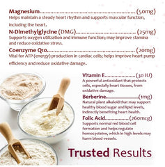 CardioMAX taurine balance ingredients label highlighting heart function support.