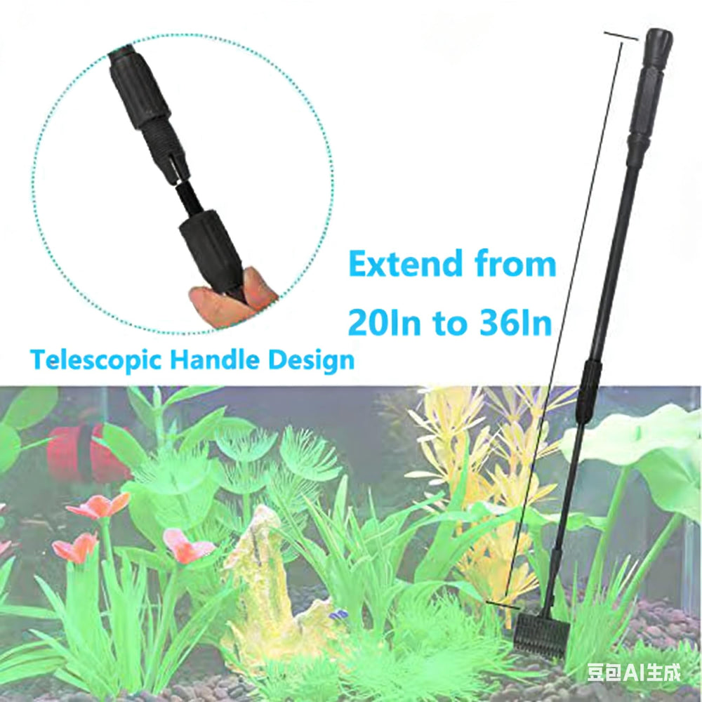 Carefree Fish 6IN1 telescopic handle extends from 20 to 36 inches for depth reach.