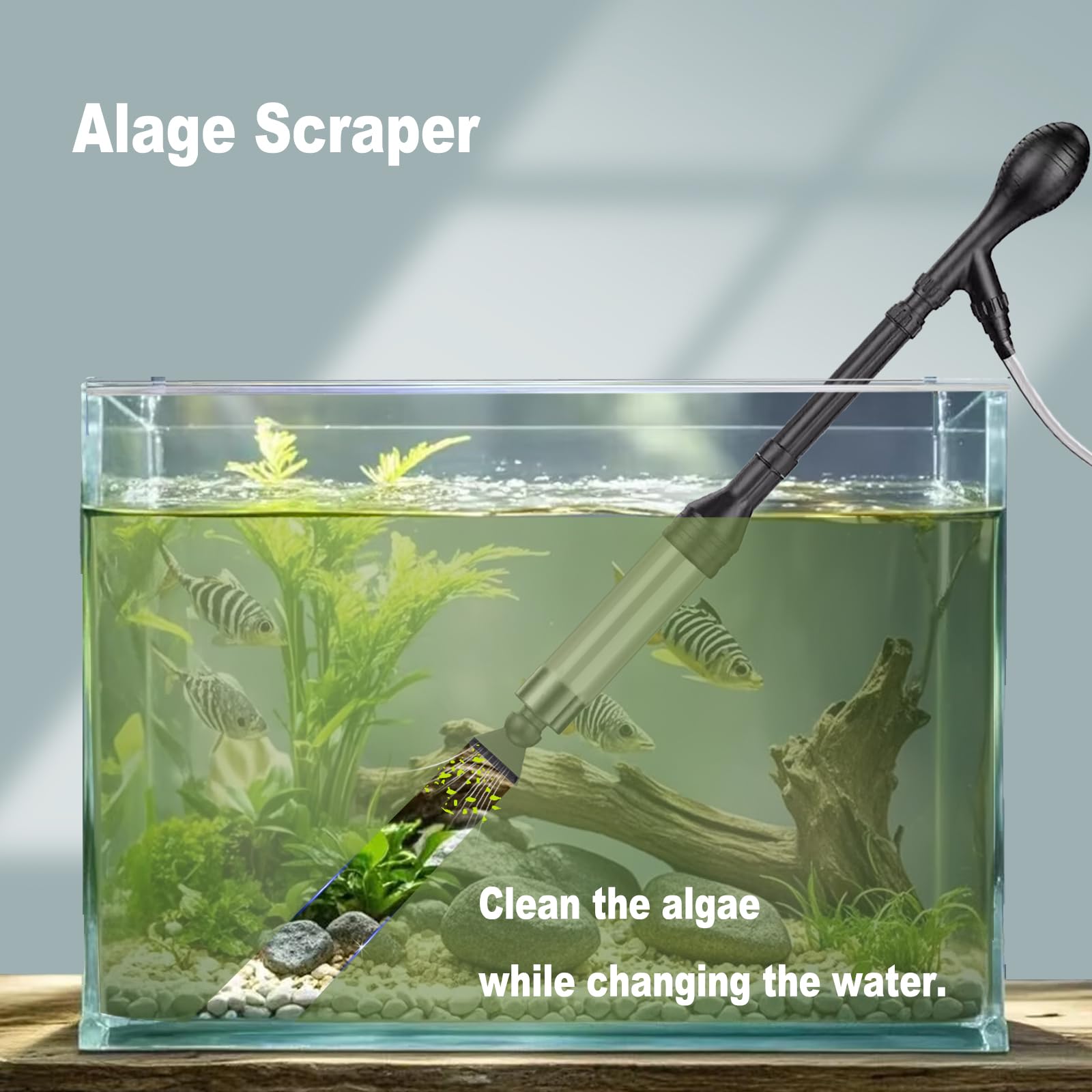 Carefree Fish ABS durable material highlights eco-friendly aquarium tool.