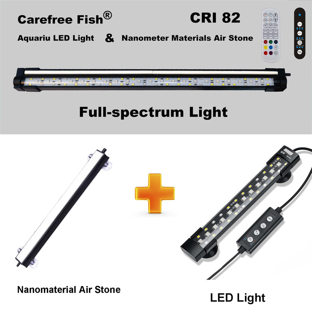 Carefree Fish full spectrum LED panel highlights fish colors with CRI 82.