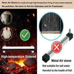 Carefree Fish nano materials air stone strip provides high solubility for steady aeration.
