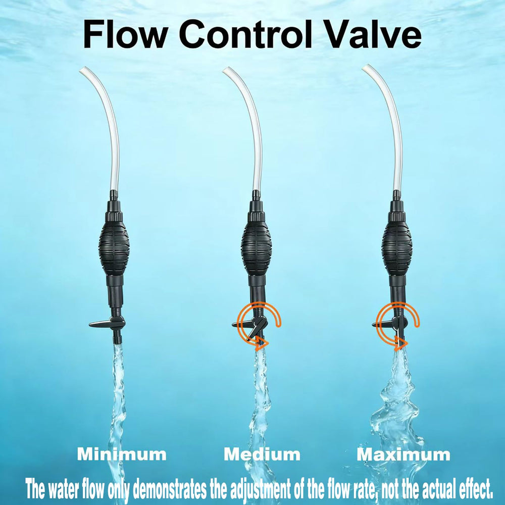 Carefree Fish water changer 6ft pipe enables quick water refreshment.