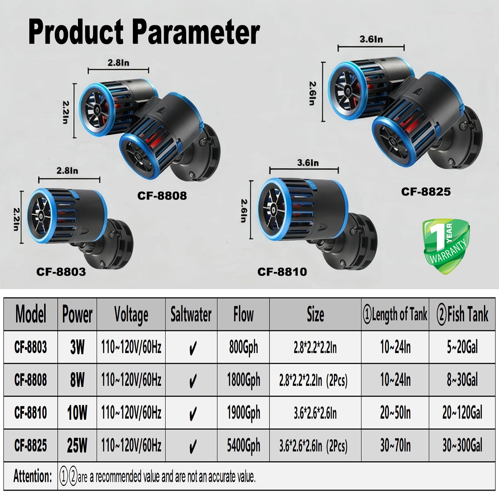 Quiet operation around 30dB reduces tank noise for a calmer aquarium environment.