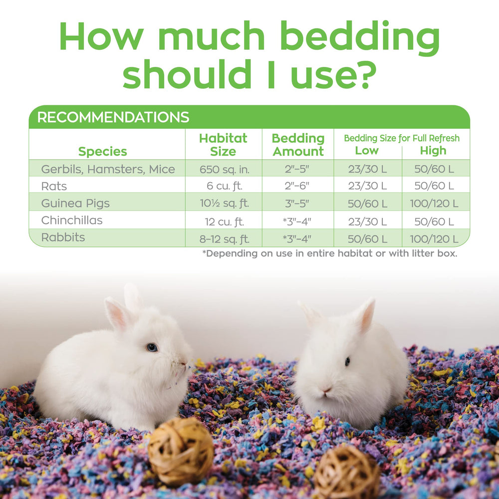 Carefresh confetti bedding is 99% dust-free for cleaner habitats.