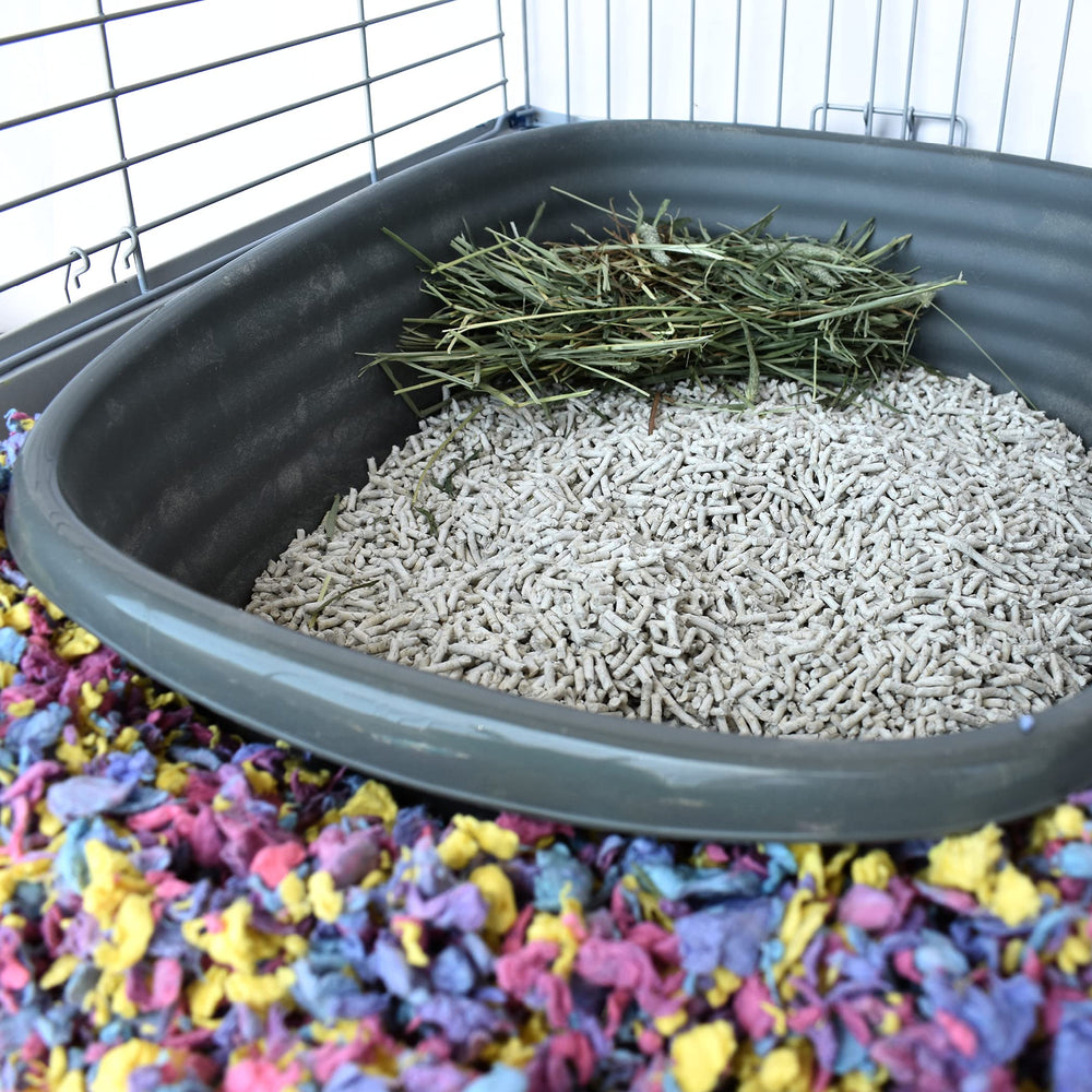 Carefresh Rabbit & Ferret litter absorption visualization shows 200% liquid uptake.