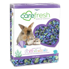 Carefresh Sea Glass bedding provides a soft burrow for small pets with cozy texture.
