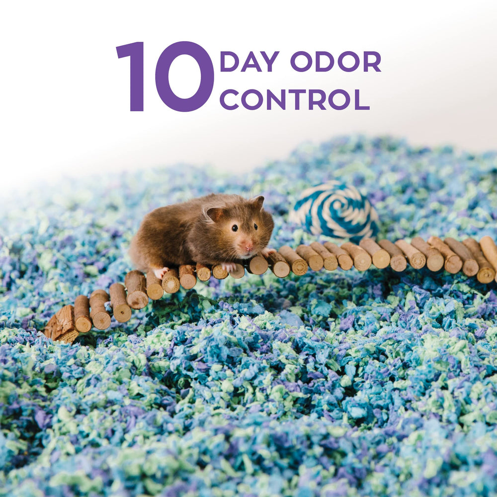 Carefresh Sea Glass promotes odor control for up to 10 days in small animal habitats.