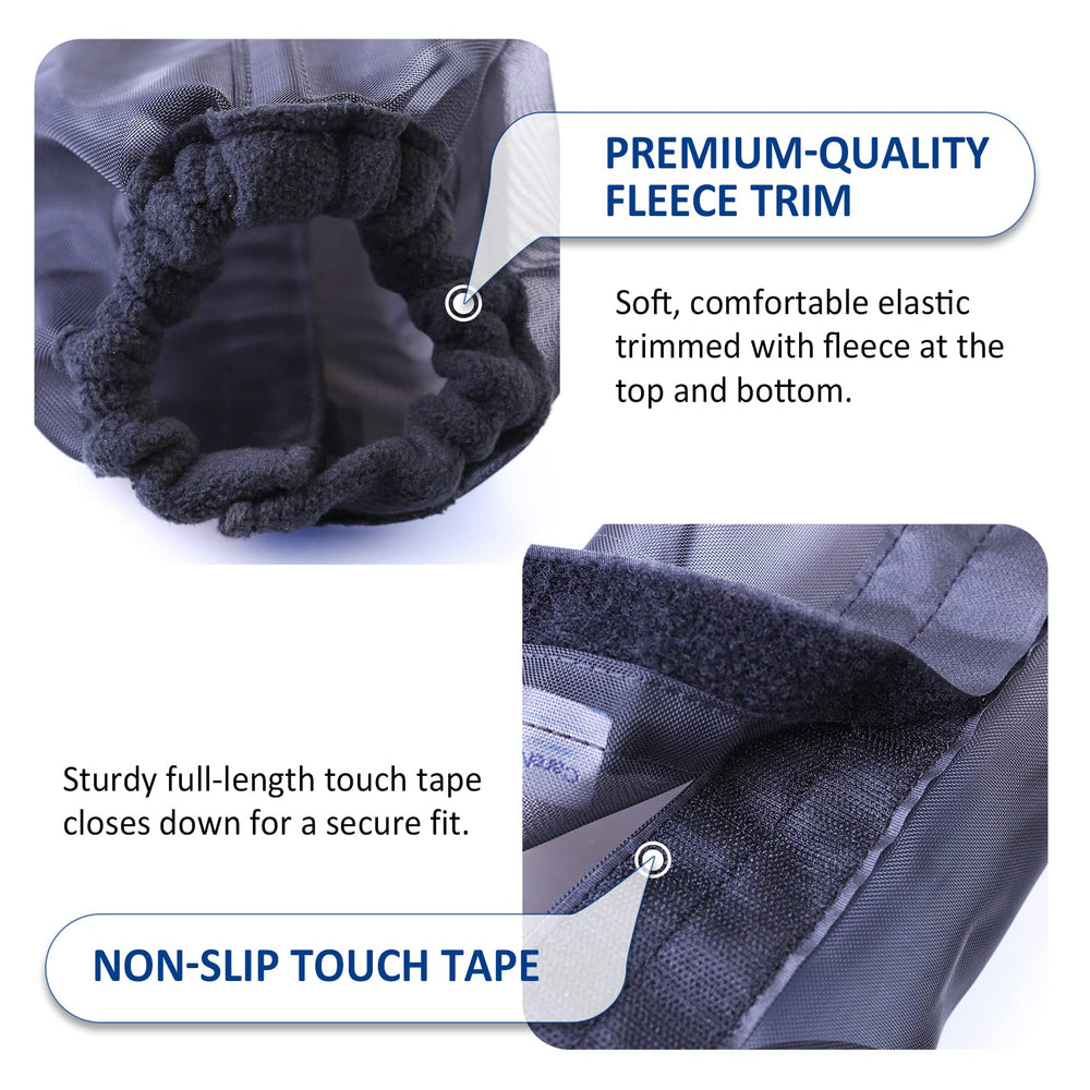 CareMaster leg wraps with built-in nylon stay maintain upright position on legs.