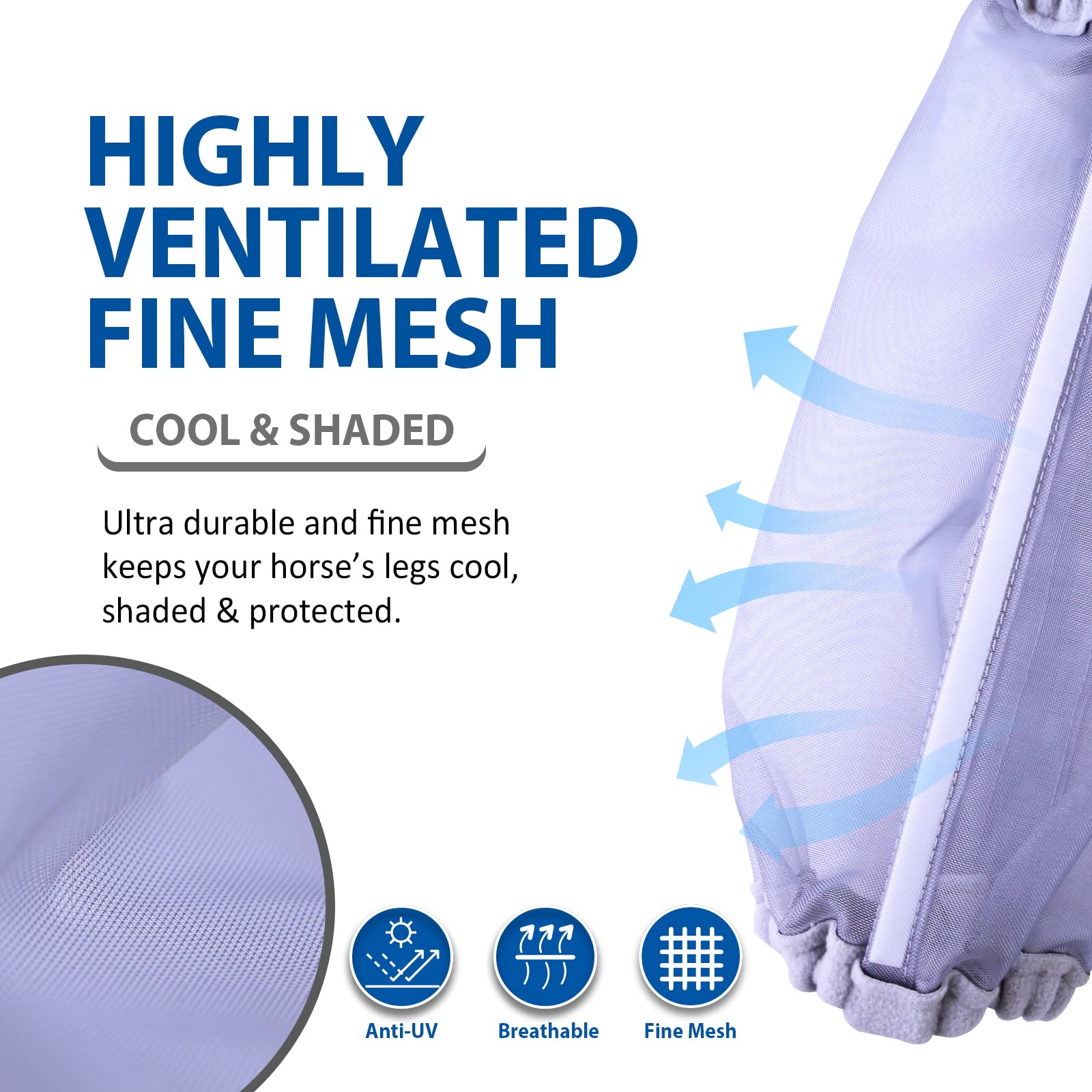 CareMaster universal size leg wraps, side view highlighting ventilation
