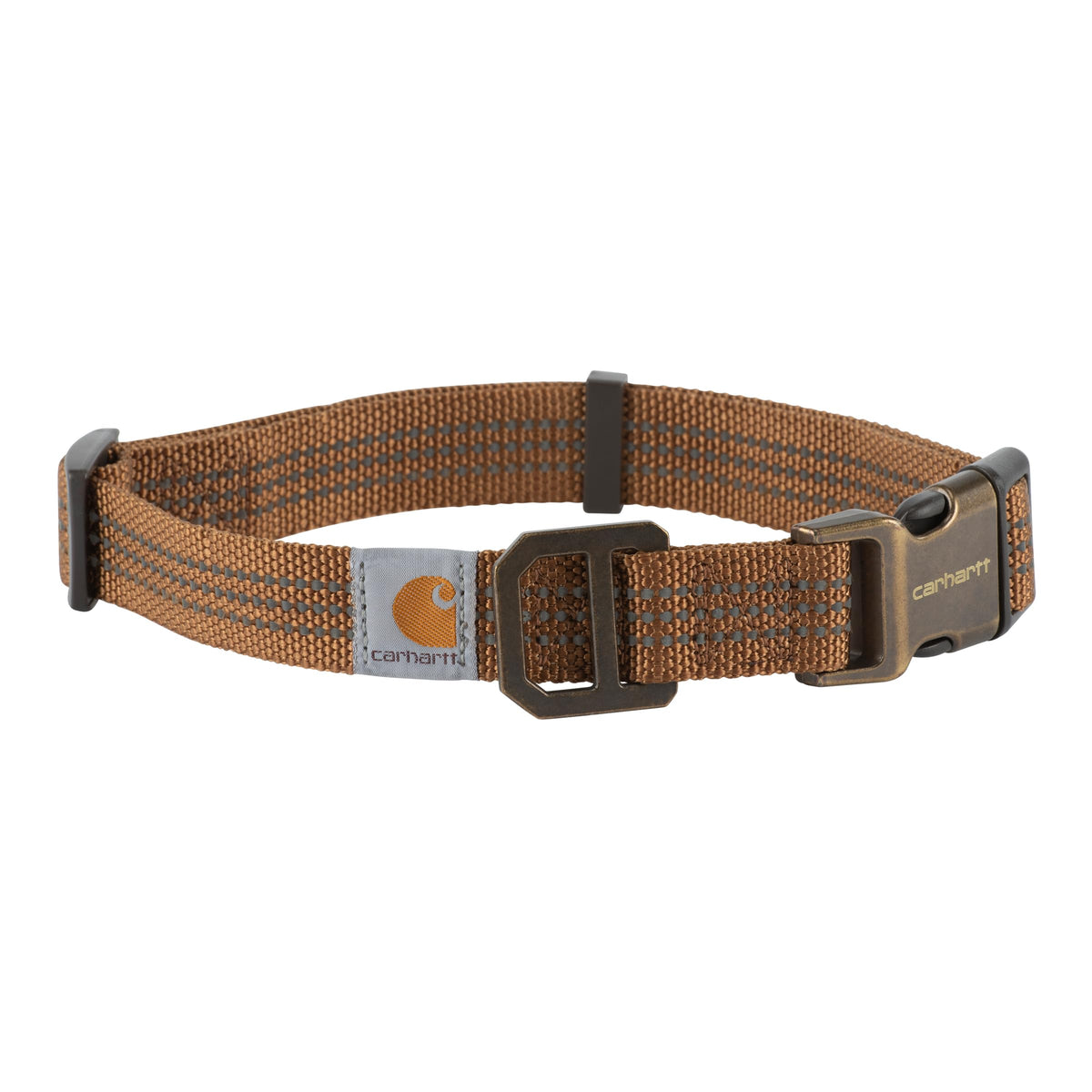 Carhartt dog collar with adjustable nylon webbing for a secure fit during daily walks.