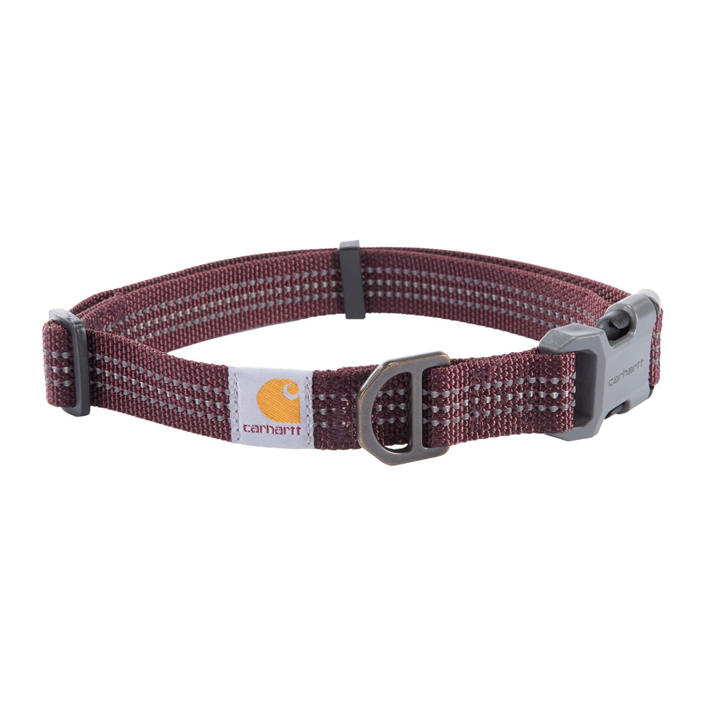 Carhartt nylon dog collar with side-release buckle for easy on and off during walks.