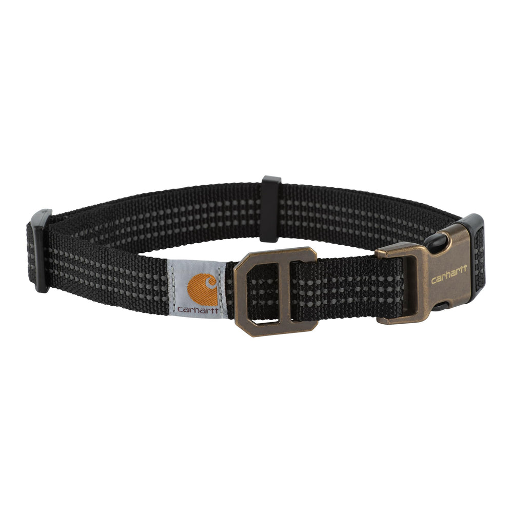Carhartt dog collar features fully adjustable nylon webbing for a secure fit.