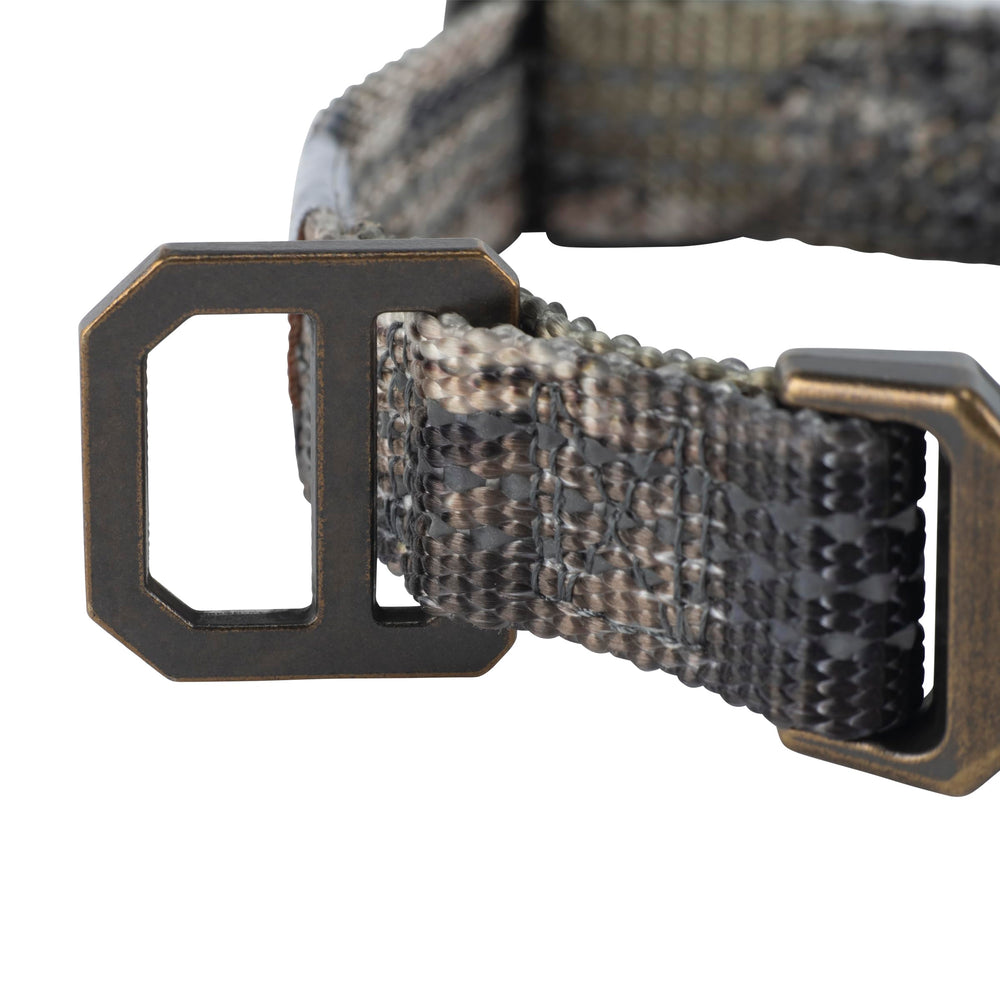 Carhartt dog collar with half-metal half-plastic buckle for secure on/off