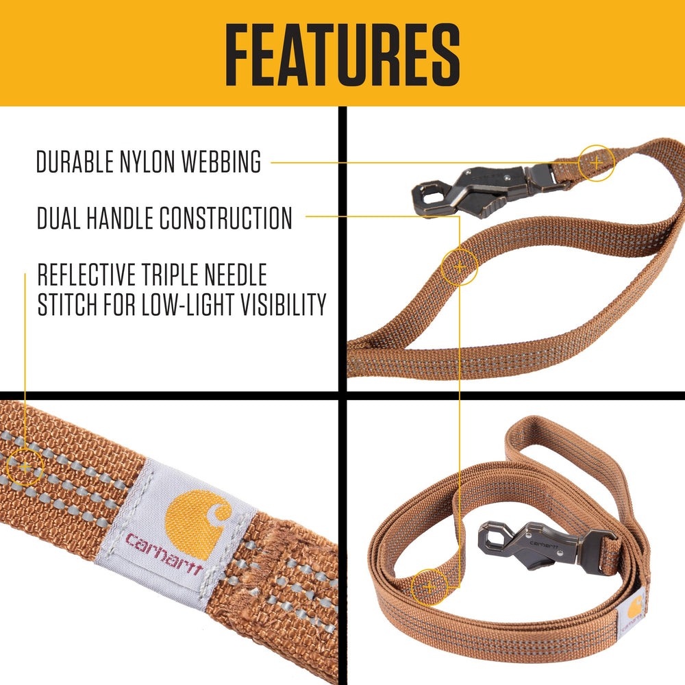 Carhartt Dual Handle Leash traffic handle location enables quick control