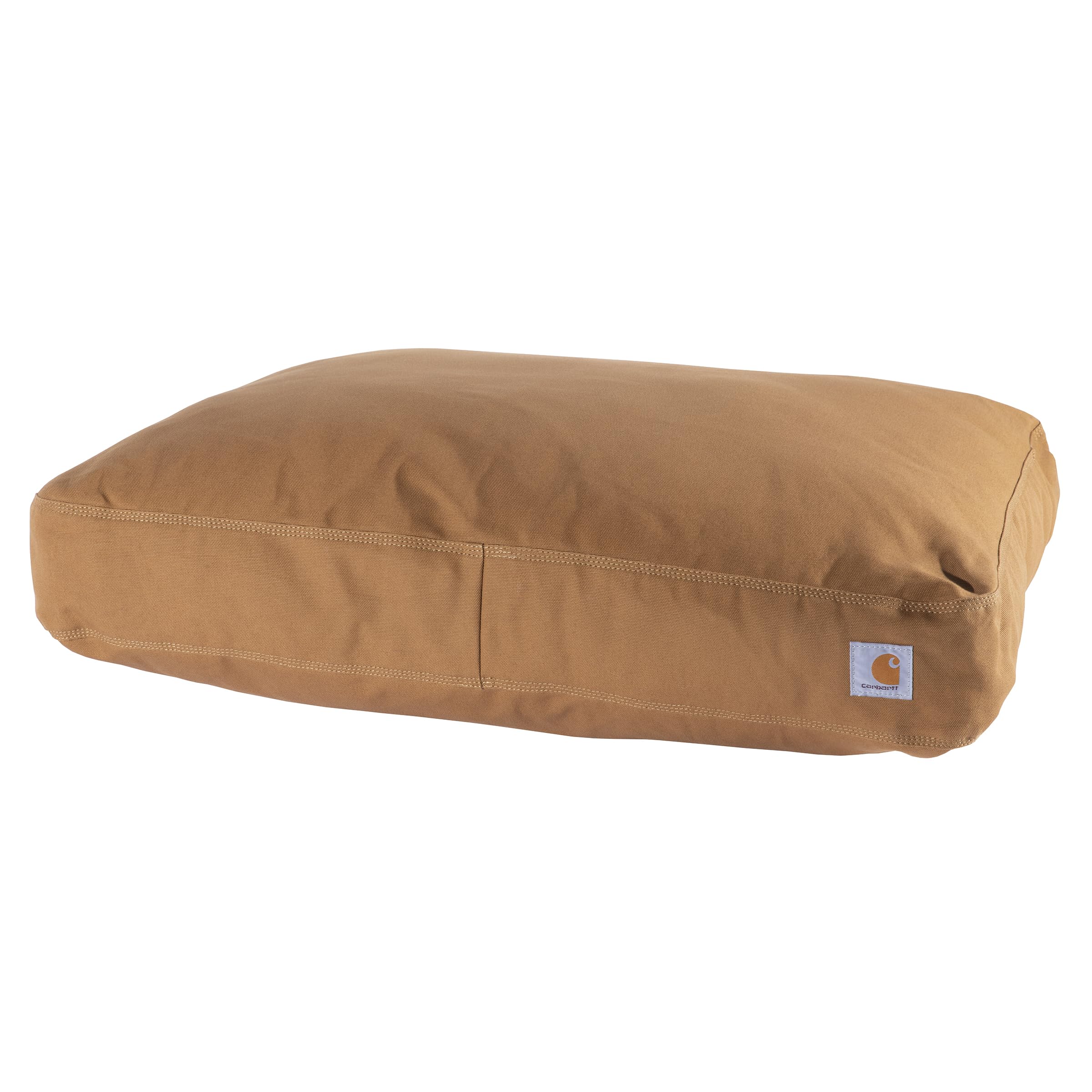 Carhartt Durable Canvas Pet Bed front view showing rain-repellent exterior for spills.
