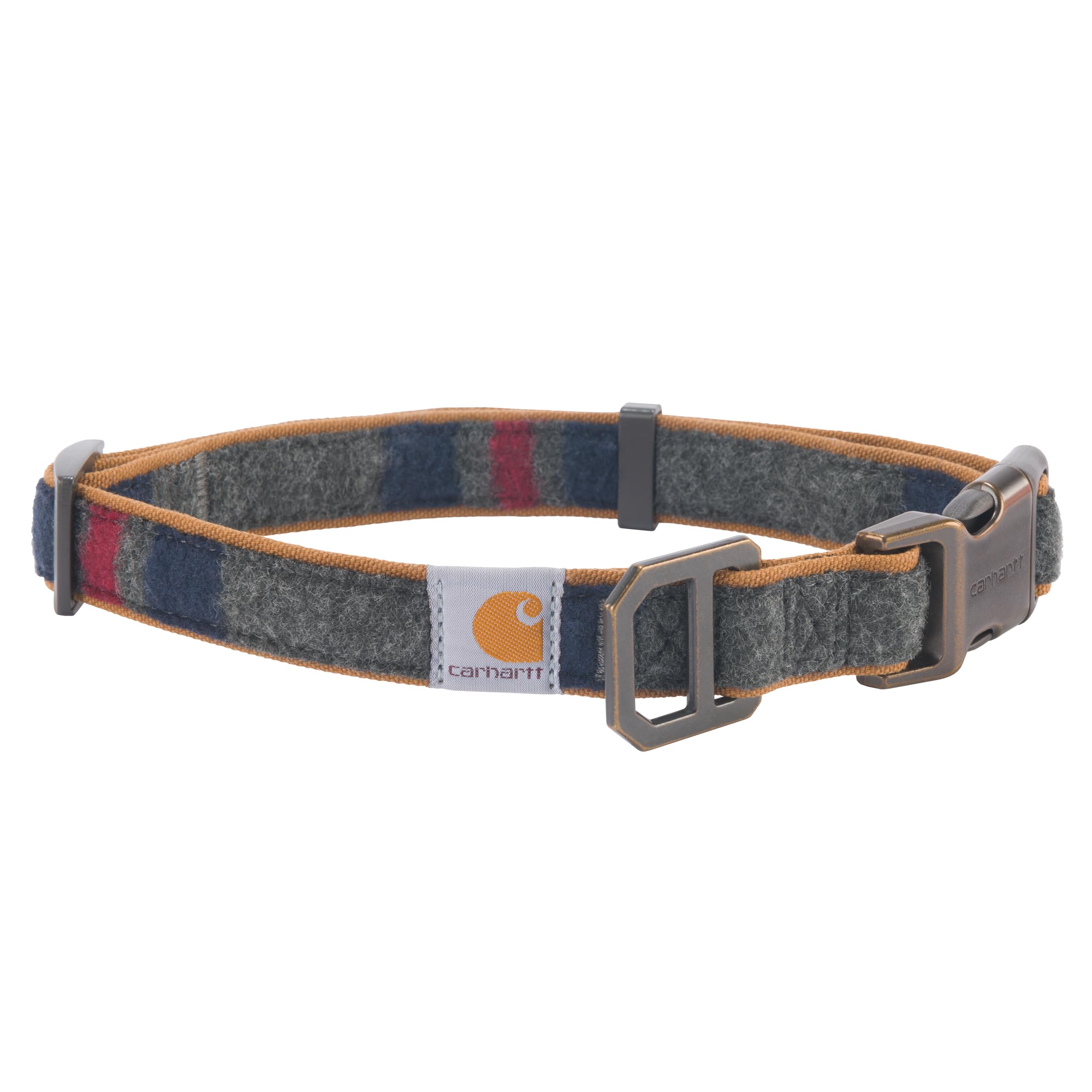 Carhartt pet collar with duck canvas for durability on outdoor adventures.
