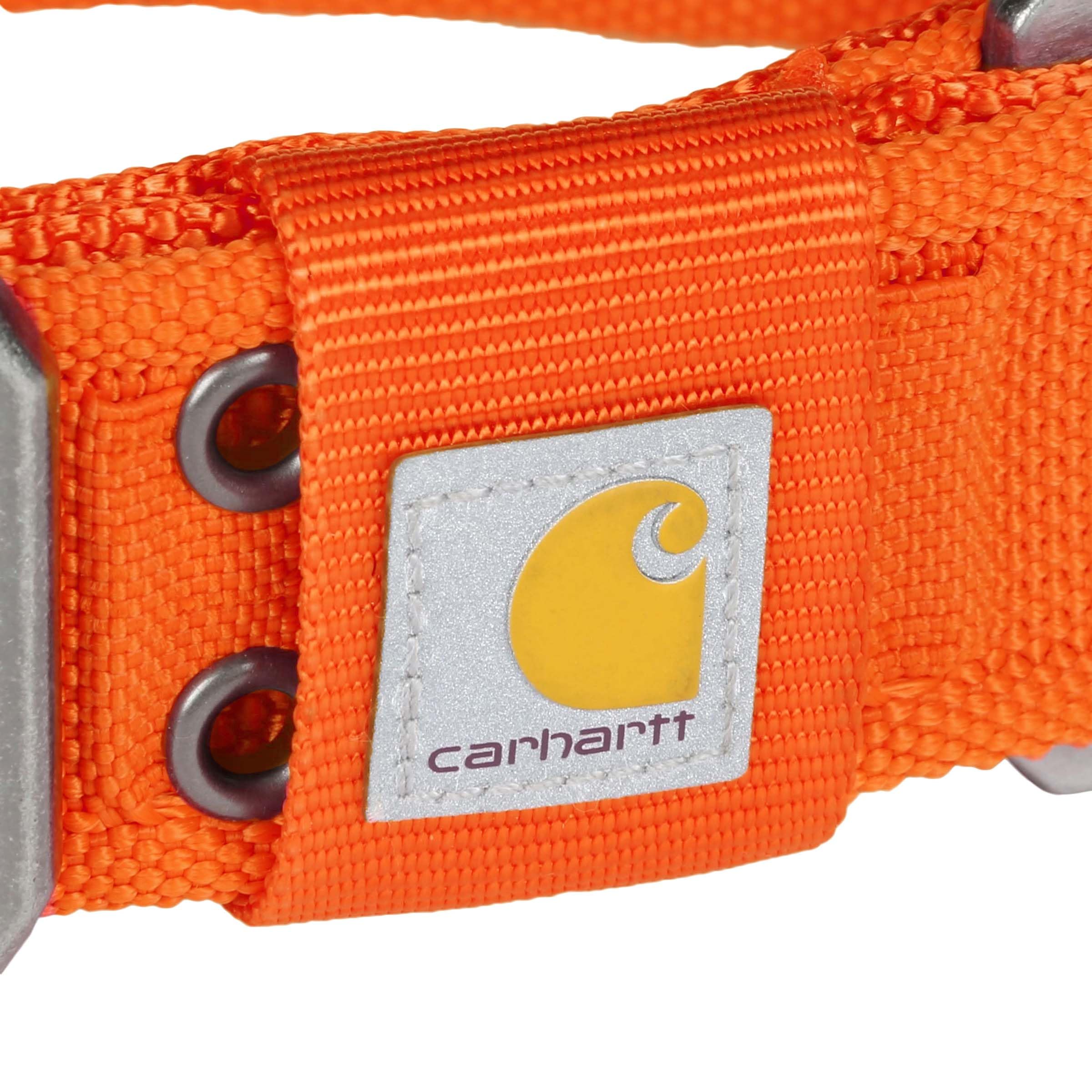 Carhartt pet collar reflective logo enhances visibility during dawn or dusk walks.