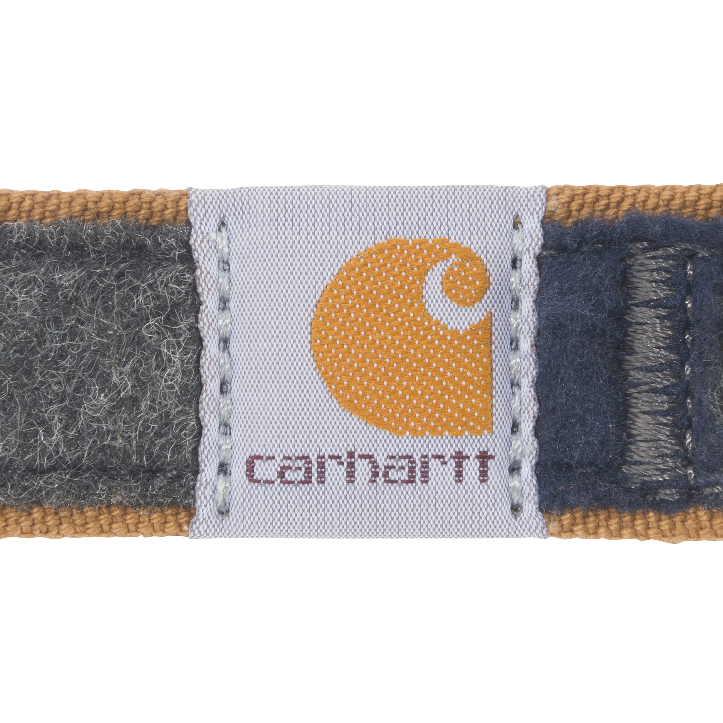Carhartt pet collar with reflective stitching enhances nighttime visibility.