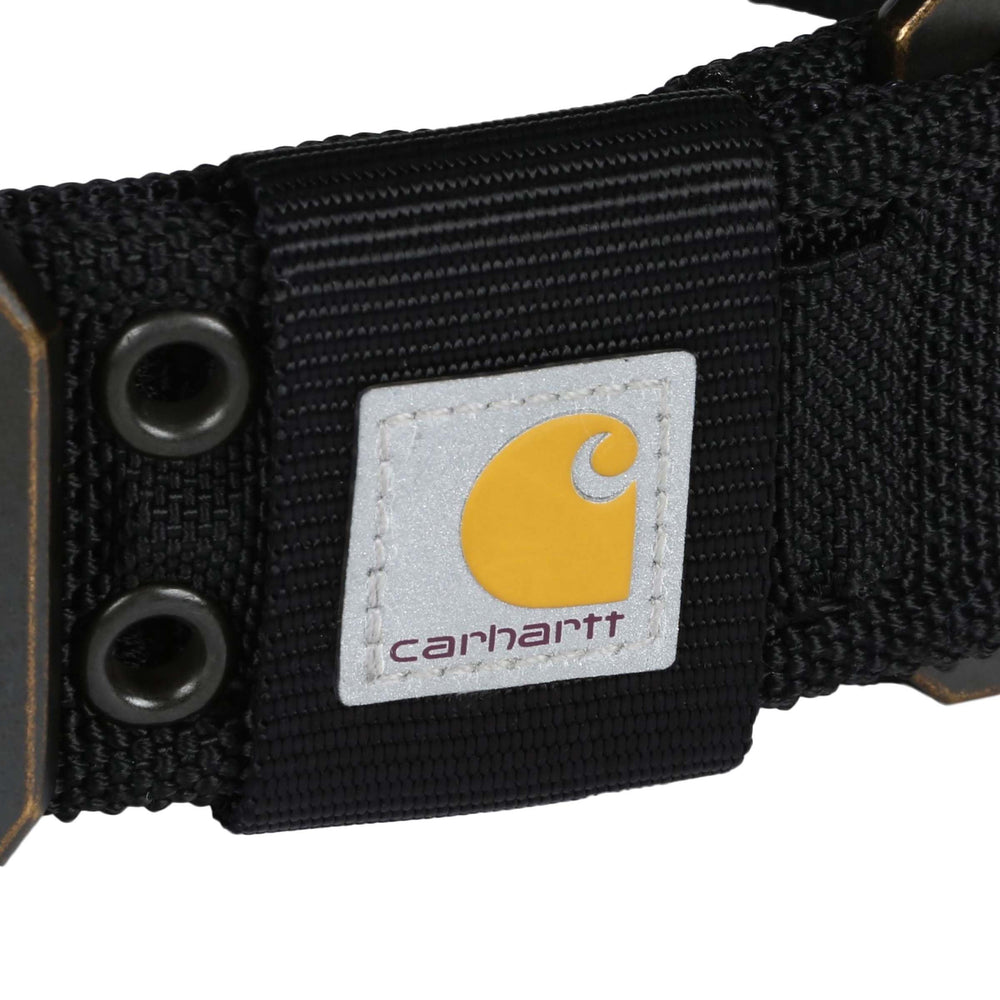 Carhartt reflective wordmark increases visibility at dawn or dusk