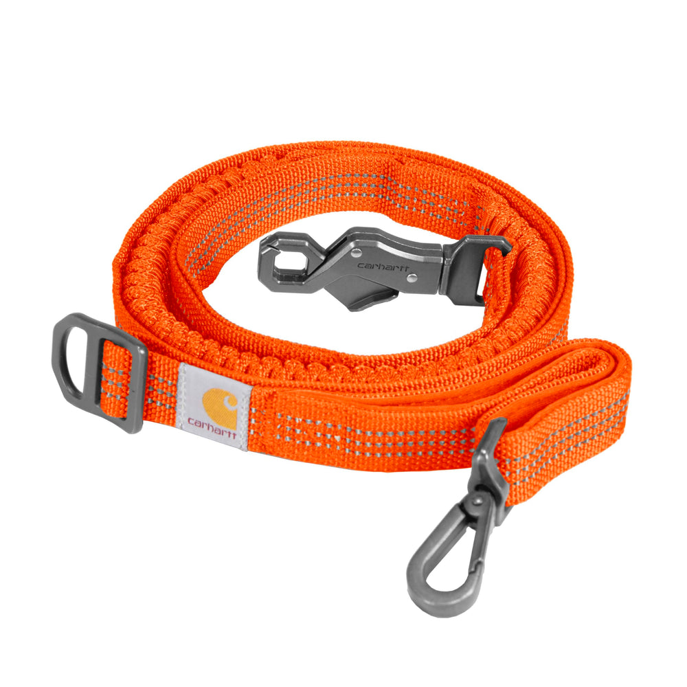 Carhartt pet leash with shock-absorbing nylon for smoother walks.