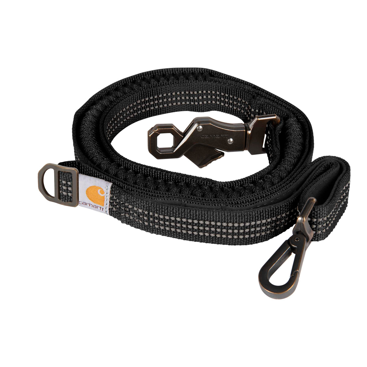 Carhartt Pet Leash with shock-absorbing top and bottom handles for balanced training.