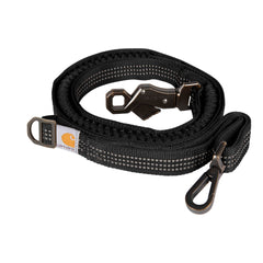 Carhartt Pet Leash with shock-absorbing top and bottom handles for balanced training.