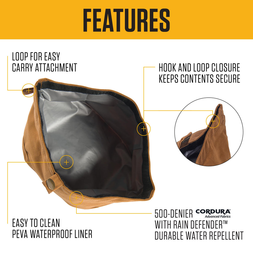 Carhartt Travel Dog Bowl unrolled and ready for water on outdoor adventures