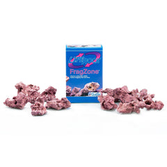 Carib Sea Life Rock Frag Zone 2.25 lb front view for natural frag mounting in reef tanks.