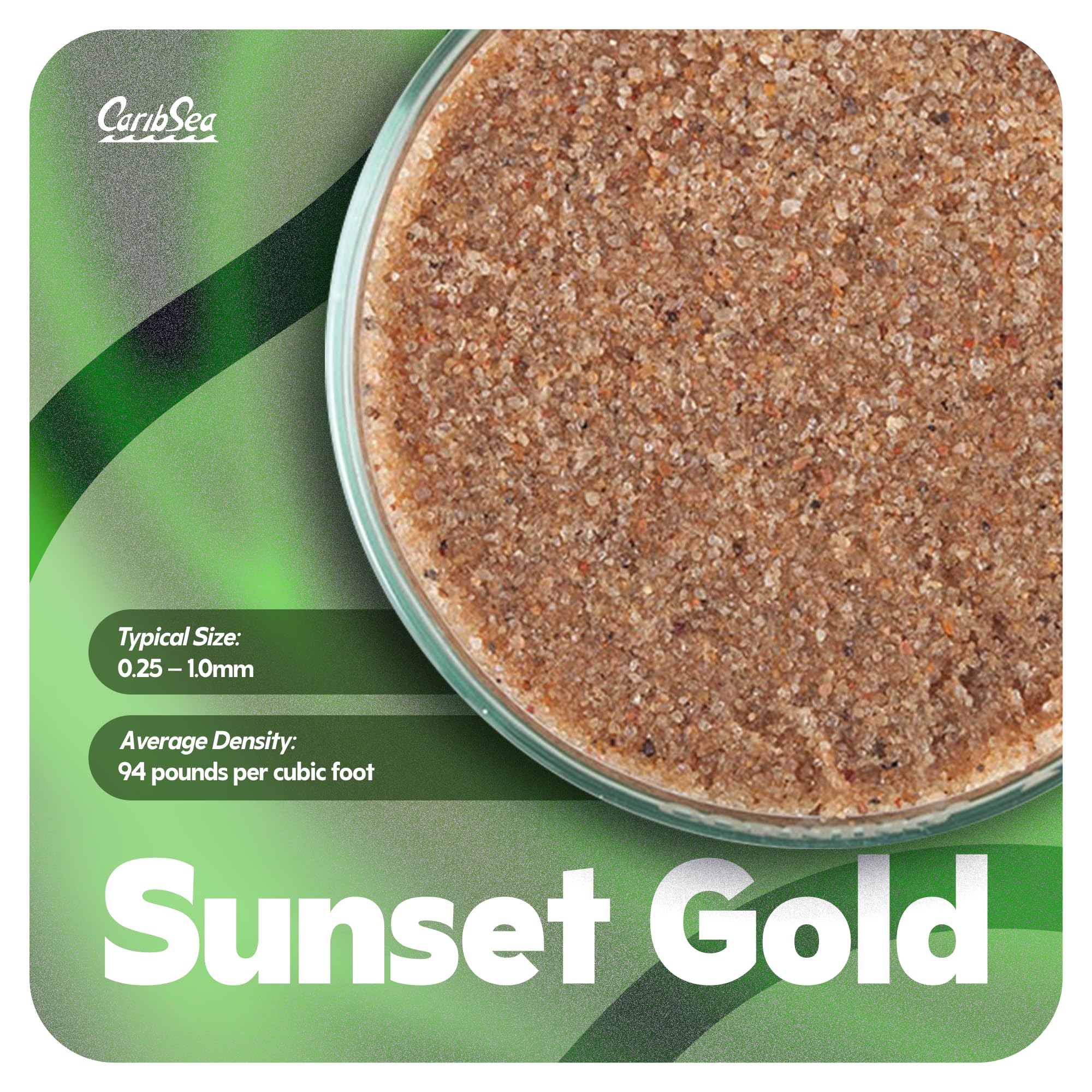 Sunset Gold substrate in an aquarium creating a vivid landscape with plants and rocks.