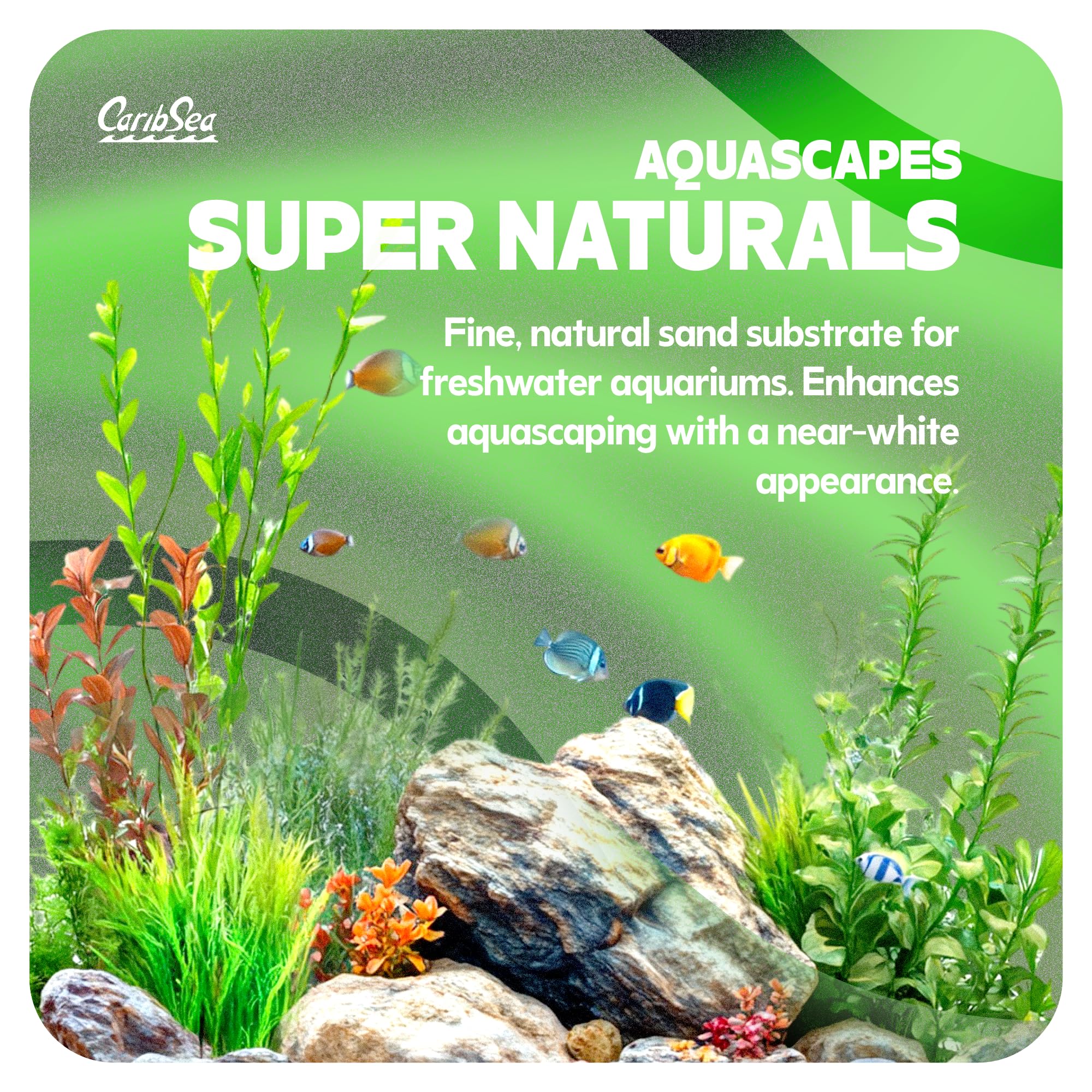 Close-up of Sunset Gold substrate showing smooth grains ideal for underwater landscapes.
