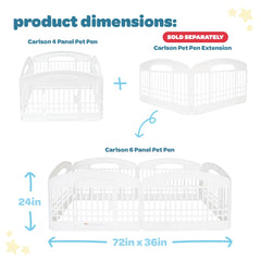 Carlson 4-Panel Pet Pen with door and sliding lock for easy access and safety.