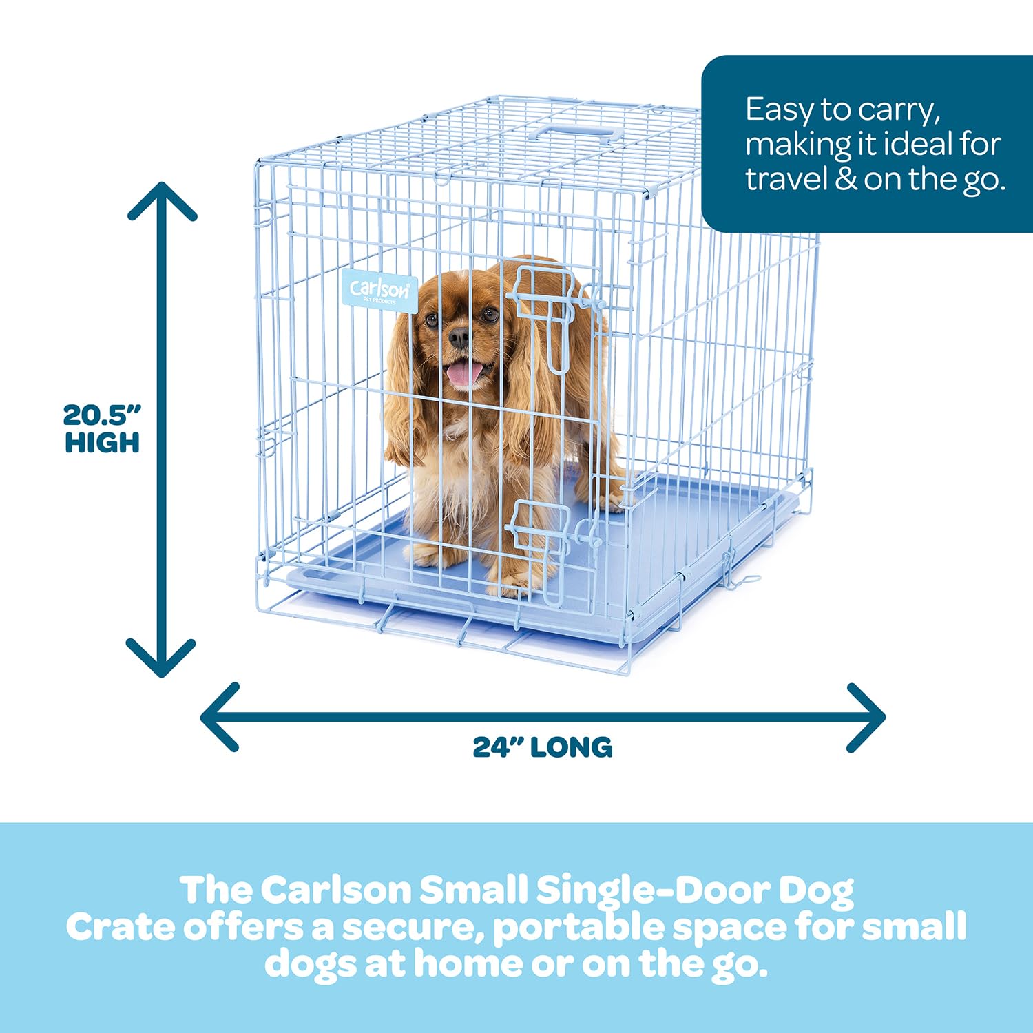 Carlson Blue Compact crate with single door and bolt lock for secure containment.