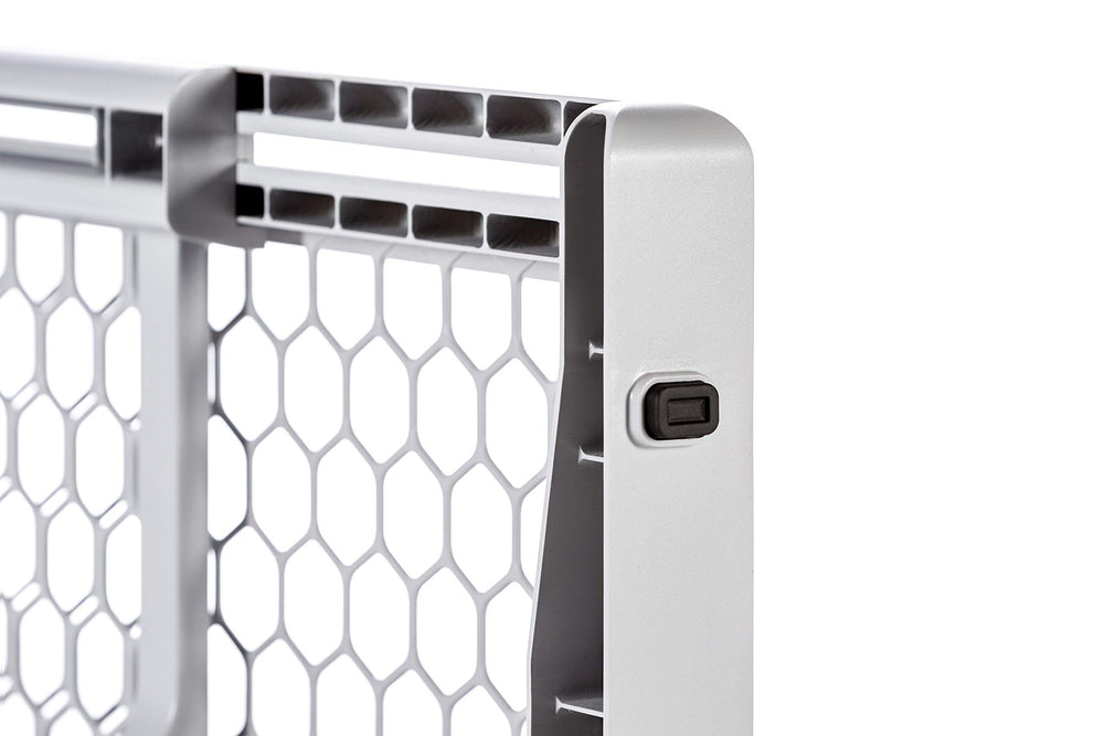 Carlson Easy Fit Dog Gate lightweight plastic design makes relocation simple in apartments.