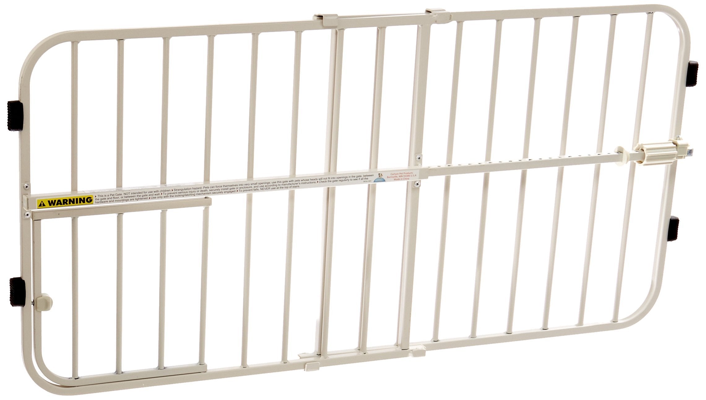 Carlson Lil Tuffy gate in doorway extended for wide openings, safe barrier.