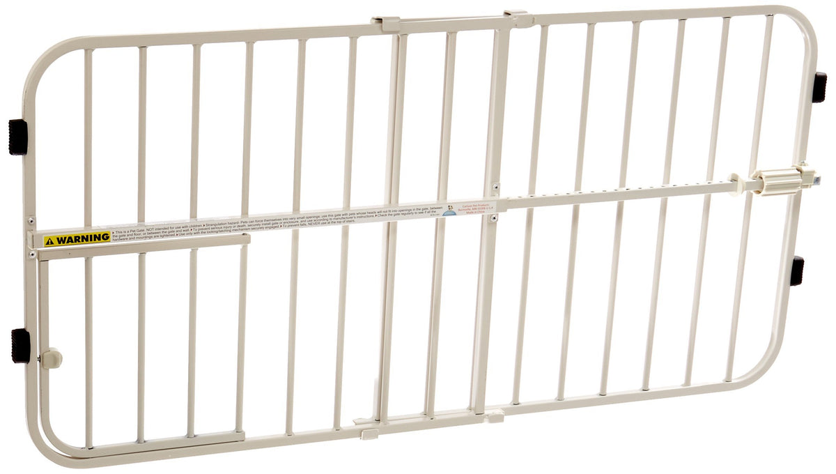Carlson Lil Tuffy gate in doorway extended for wide openings, safe barrier.