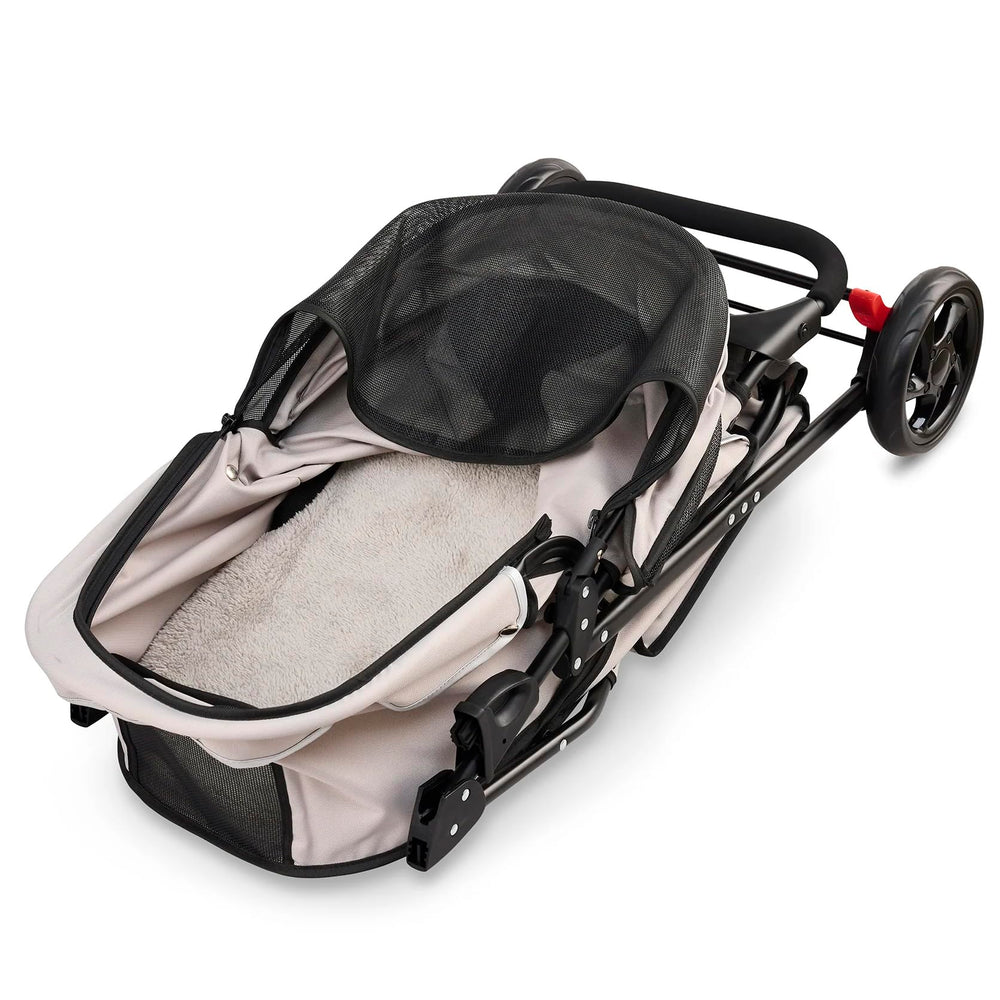 Carlson Pet Stroller suitable for pets up to 30 pounds on outings.