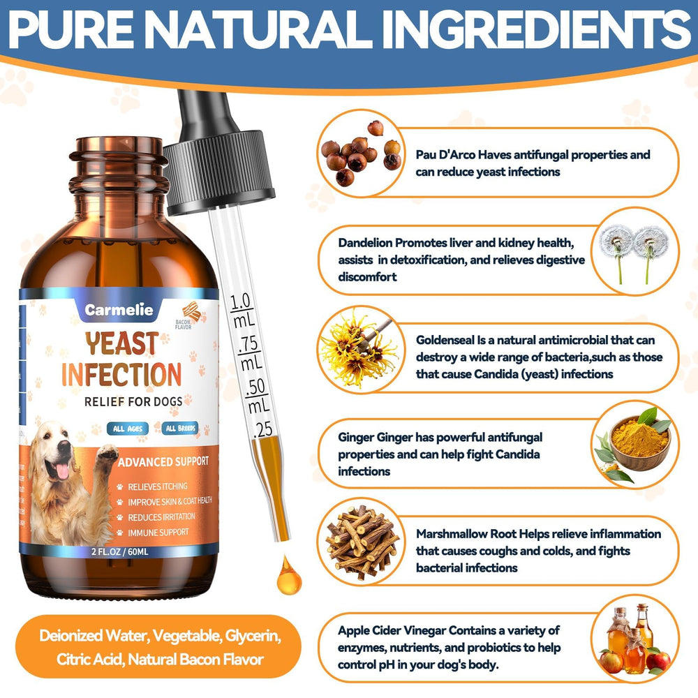 Carmelie allergy support liquid for dogs promoting comfort