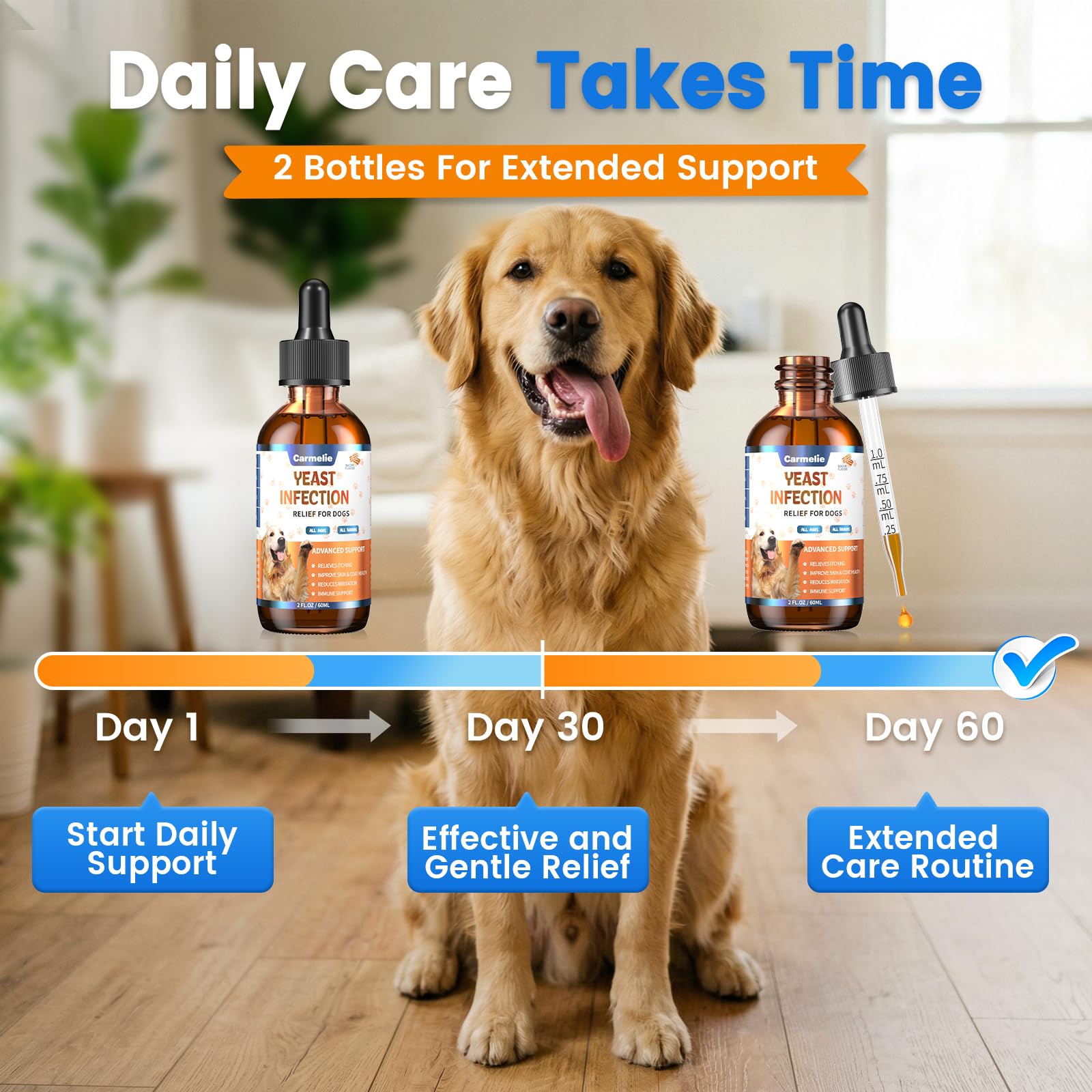 Carmelie bacon-flavor label highlights tasty, dog-friendly enjoyment.