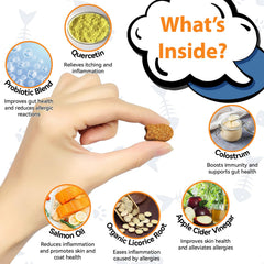 Carmelie Cat Allergy Chews chicken flavor highlights tasty appeal to encourage consistent use.