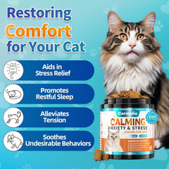 Carmelie bottle back showing ingredients for anxious cats