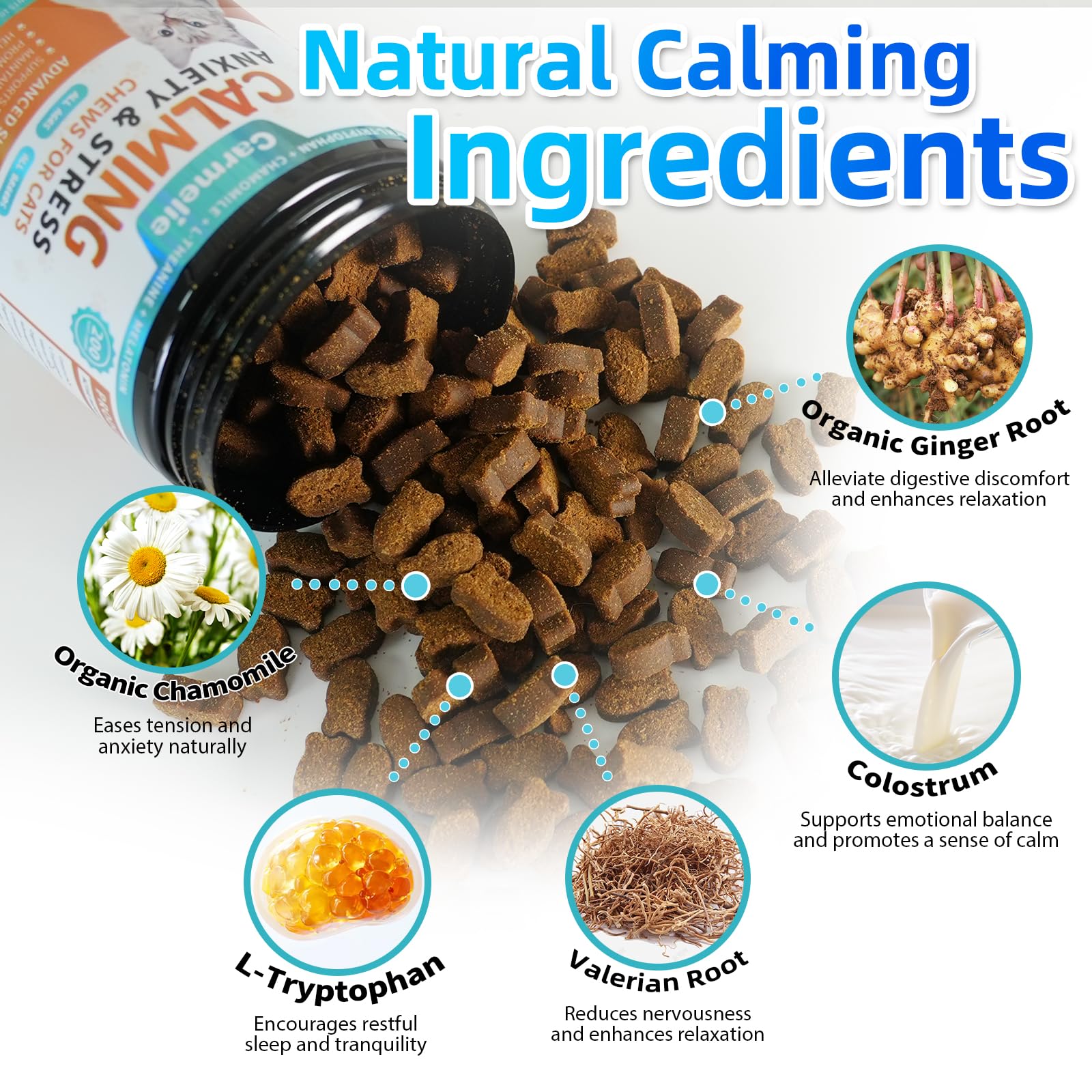 Carmelie cat calming treats chicken flavor for easy acceptance