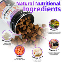 Omega-3 and biotin blend promotes shiny skin and coat health