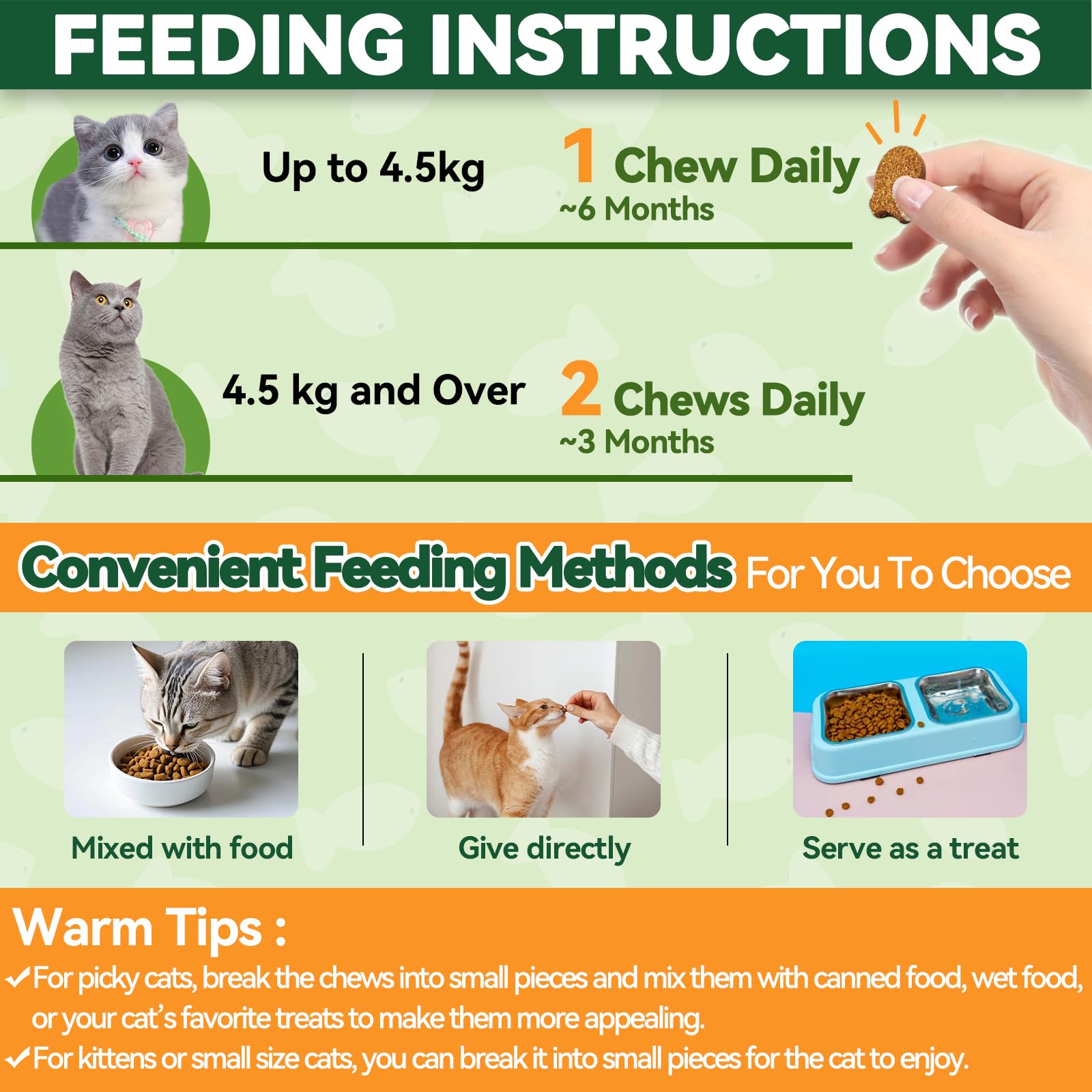 Carmelie cat chews daily dose shows simple administration