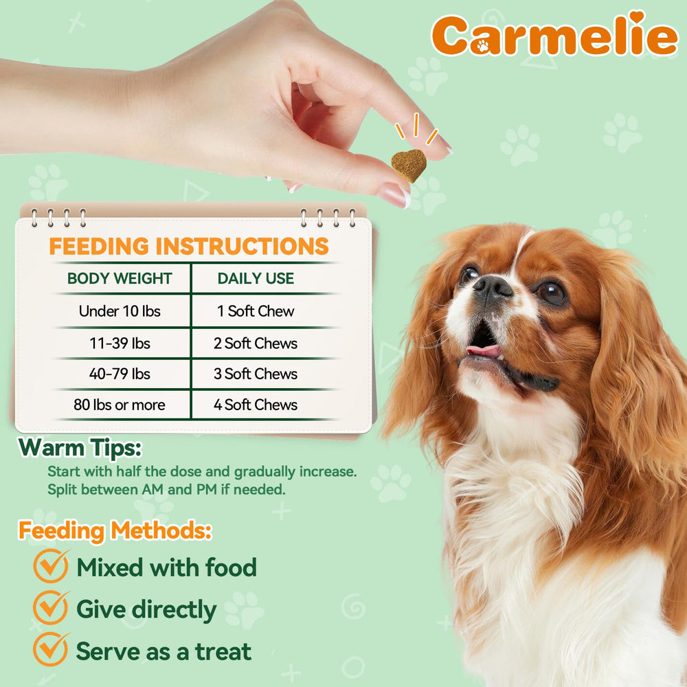Carmelie flea-tick chews natural ingredients emphasized on packaging