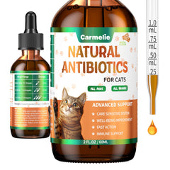 Carmelie natural antibiotics for cats bottle pour for easy dosing