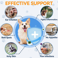 Carmelie yeast relief skin care helps comfortable dog coat