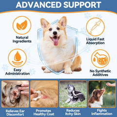 Carmelie paw discomfort liquid applied to dog paws for balance
