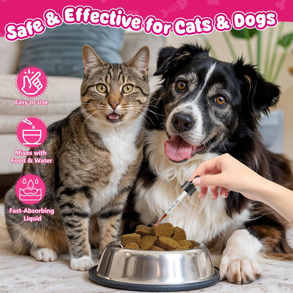 Carmelie bottle beside a content pet signifying daily wellness
