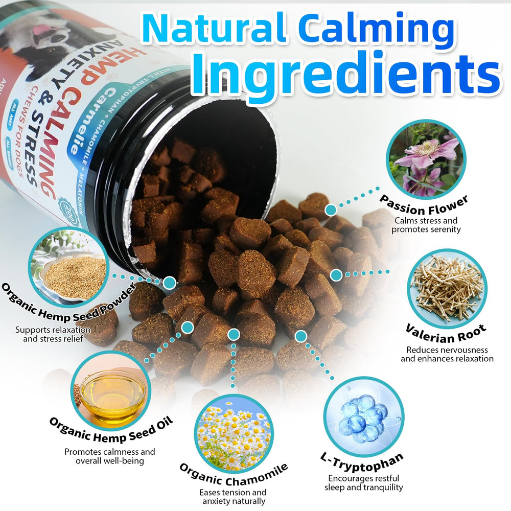 Carmelie soft chew texture close-up aids easy administration and calm.